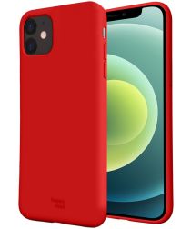 HappyCase Apple iPhone 12 Mini Hoesje Siliconen Back Cover Rood