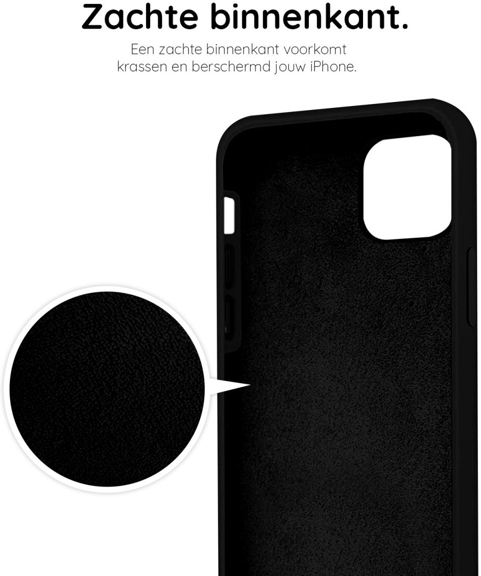 HappyCase Apple iPhone 12 Hoesje Siliconen Back Cover Zwart afbeelding 6