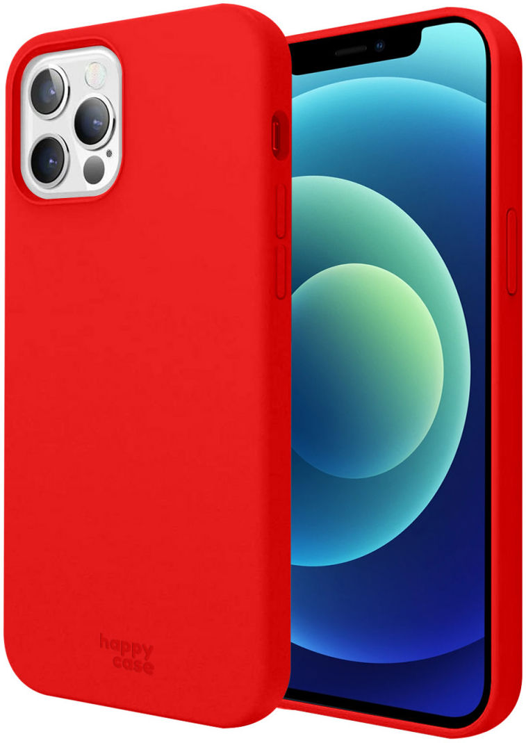HappyCase Apple iPhone 12 Hoesje Siliconen Back Cover Rood afbeelding 1