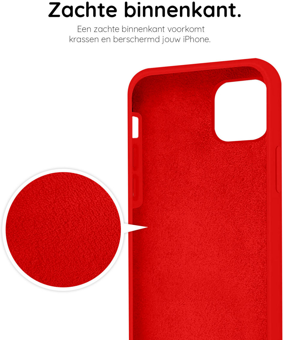 HappyCase Apple iPhone 12 Hoesje Siliconen Back Cover Rood afbeelding 7