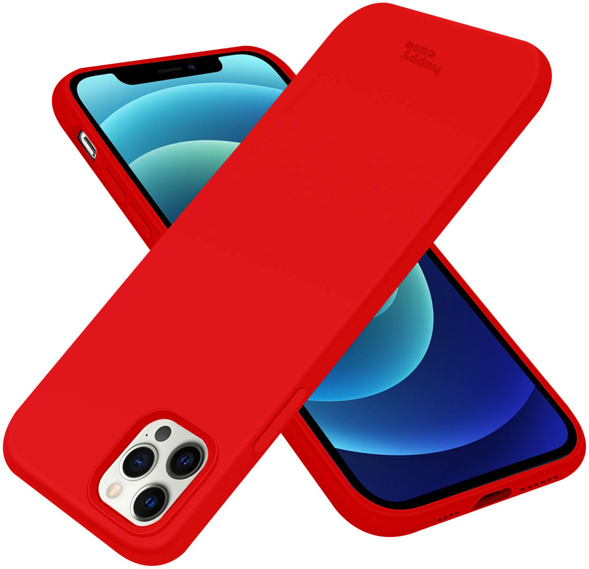 HappyCase Apple iPhone 12 Hoesje Siliconen Back Cover Rood afbeelding 2