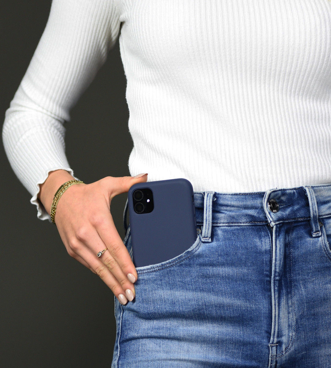 HappyCase Apple iPhone 12 Hoesje Siliconen Back Cover Blauw afbeelding 5