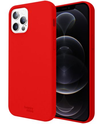 HappyCase Apple iPhone 12 Pro Max Hoesje Siliconen Back Cover Rood Hoesjes