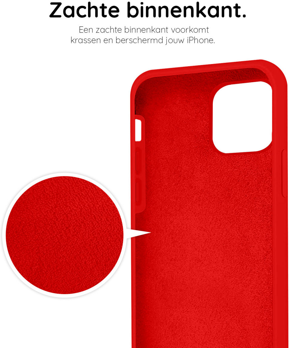 HappyCase Apple iPhone 12 Pro Max Hoesje Siliconen Back Cover Rood afbeelding 7