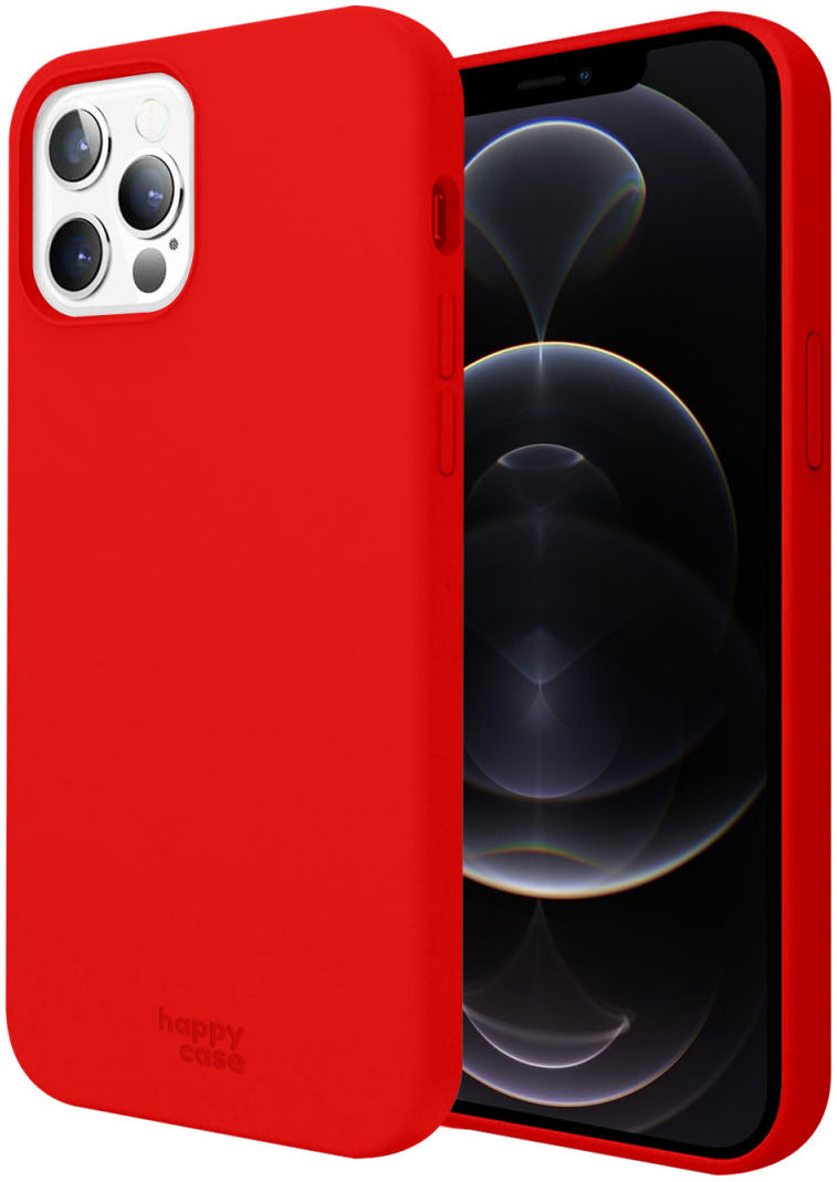 HappyCase Apple iPhone 12 Pro Max Hoesje Siliconen Back Cover Rood afbeelding 1