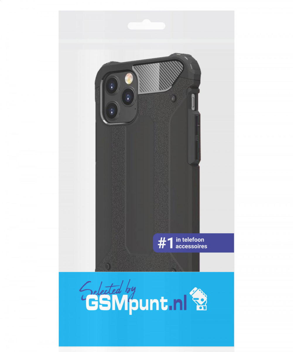 Apple iPhone 12 Pro Max Hoesje Shockproof Hybride Backcover Zwart afbeelding 2