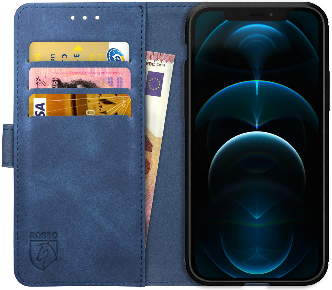 Rosso Element iPhone 12 Pro Max Hoesje Book Cover Blauw afbeelding 1