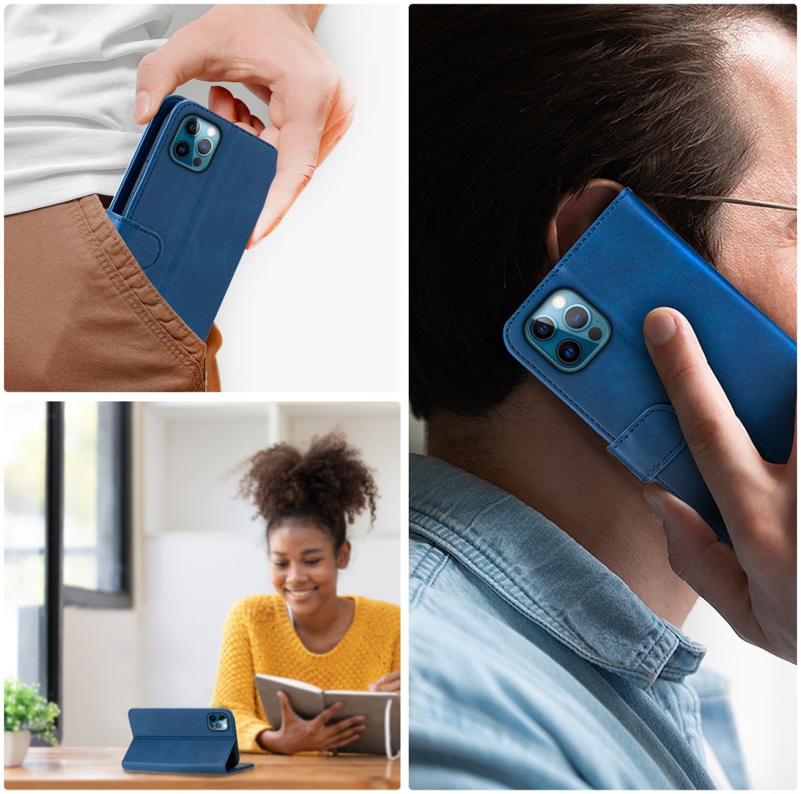 Rosso Element iPhone 12 Pro Max Hoesje Book Cover Blauw afbeelding 6