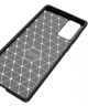 Samsung Galaxy Note 20 Hoesje Siliconen Carbon Back Cover Zwart