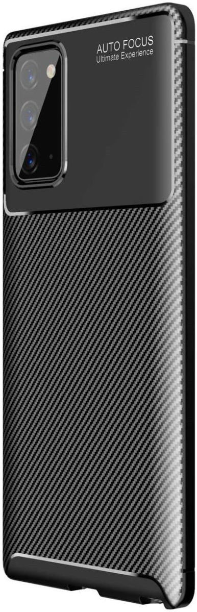Samsung Galaxy Note 20 Hoesje Siliconen Carbon Back Cover Zwart afbeelding 1