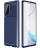 Samsung Galaxy Note 20 Hoesje Siliconen Carbon Back Cover Blauw