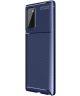 Samsung Galaxy Note 20 Hoesje Siliconen Carbon Back Cover Blauw