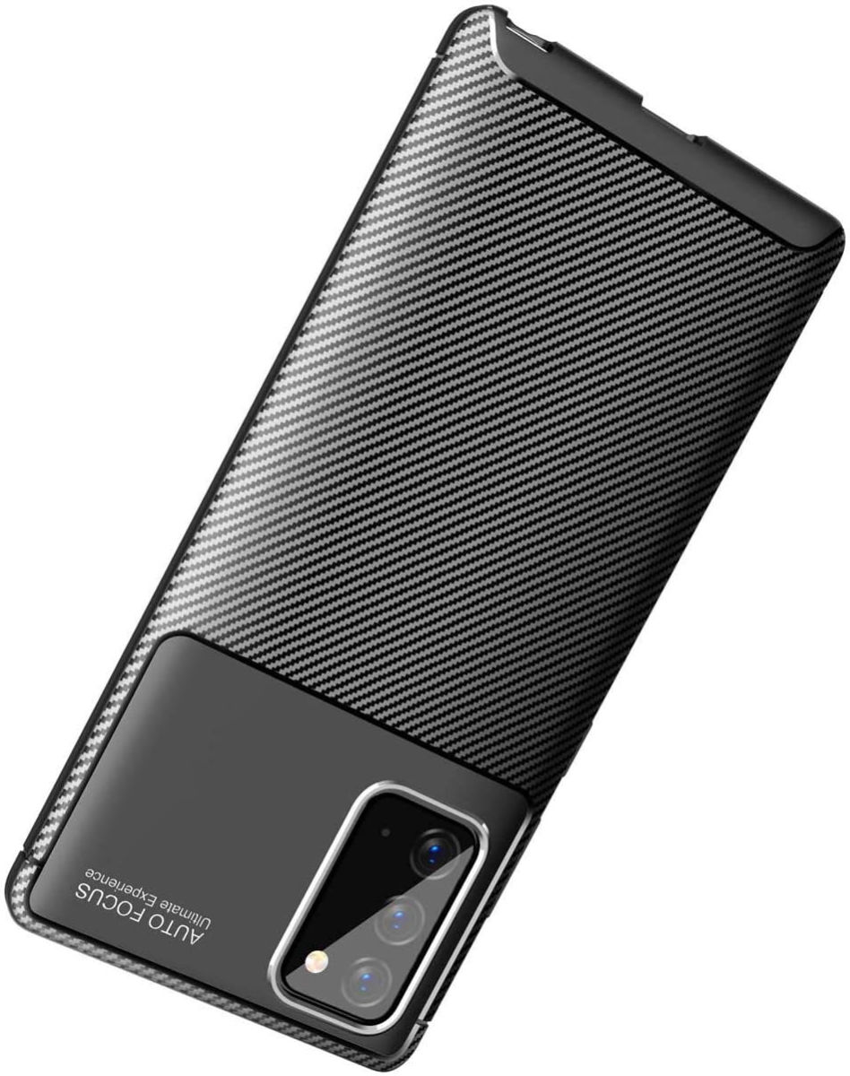 Samsung Galaxy Note 20 Hoesje Siliconen Carbon Back Cover Blauw afbeelding 5