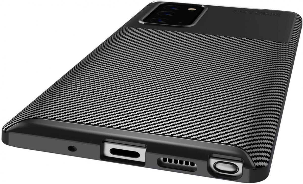 Samsung Galaxy Note 20 Hoesje Siliconen Carbon Back Cover Blauw afbeelding 8