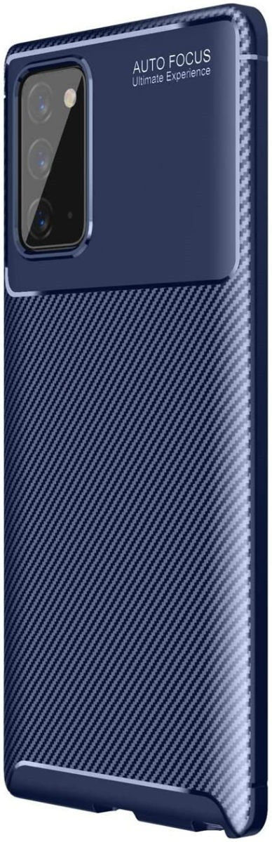 Samsung Galaxy Note 20 Hoesje Siliconen Carbon Back Cover Blauw afbeelding 1