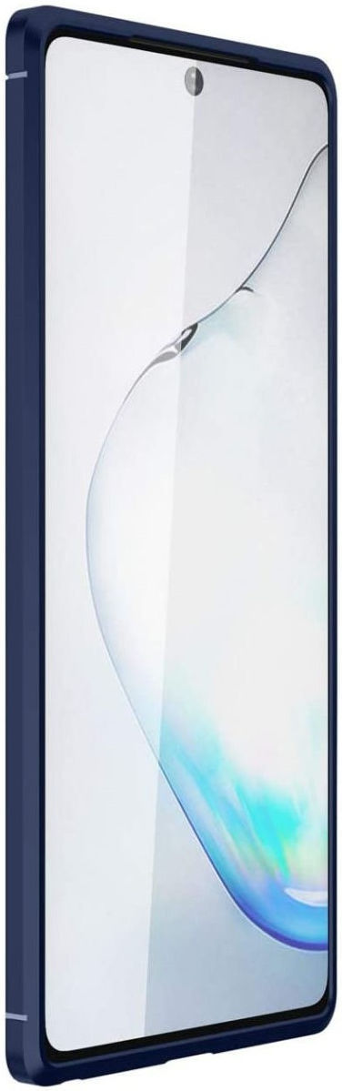 Samsung Galaxy Note 20 Hoesje Siliconen Carbon Back Cover Blauw afbeelding 2