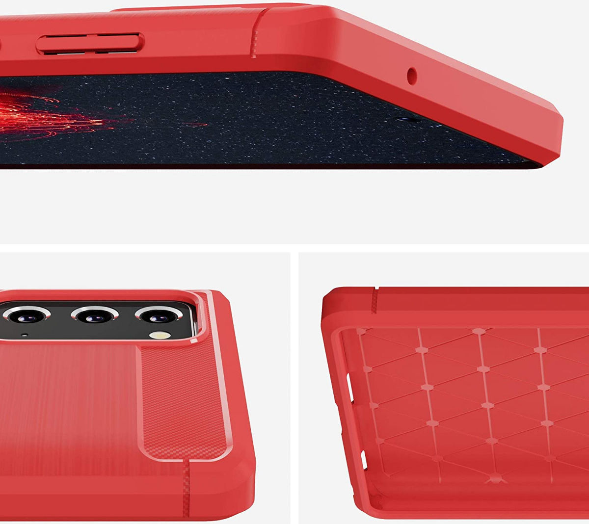 Samsung Galaxy Note 20 Hoesje Geborsteld TPU Flexibel Rood afbeelding 6