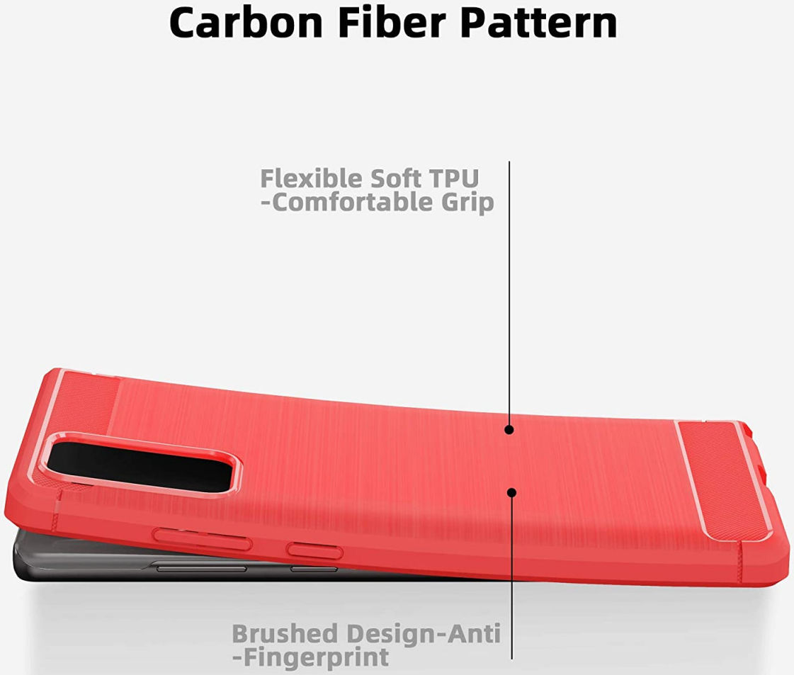 Samsung Galaxy Note 20 Hoesje Geborsteld TPU Flexibel Rood afbeelding 7