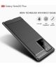 Samsung Galaxy Note 20 Ultra Hoesje Geborsteld TPU Flexibel Zwart