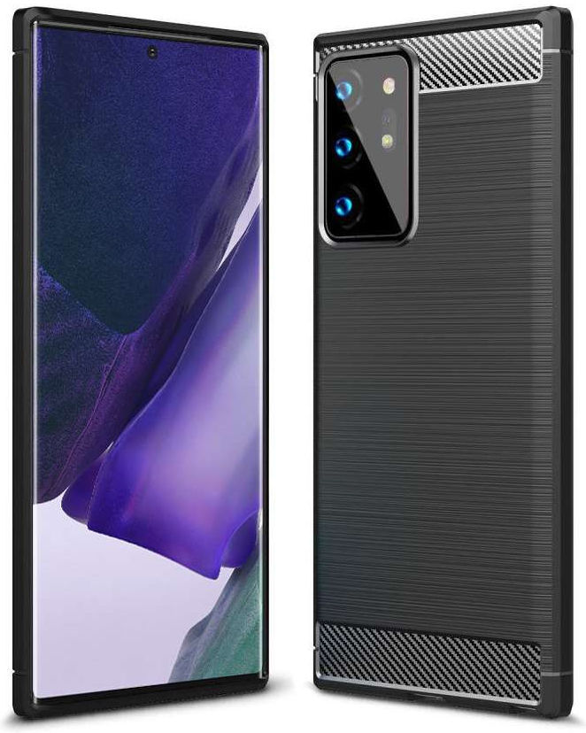 Samsung Galaxy Note 20 Ultra Hoesje Geborsteld TPU Flexibel Zwart afbeelding 1