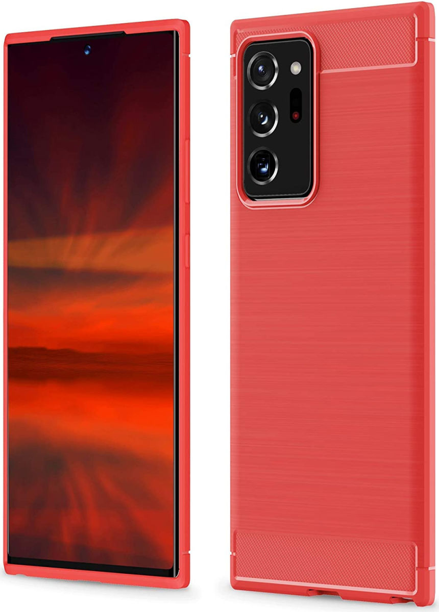 Samsung Galaxy Note 20 Ultra Hoesje Geborsteld TPU Flexibel Rood afbeelding 1