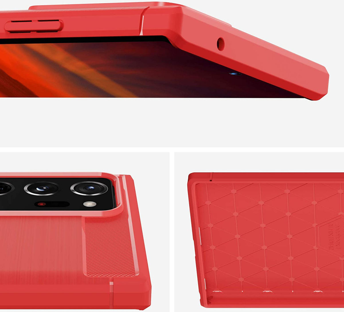 Samsung Galaxy Note 20 Ultra Hoesje Geborsteld TPU Flexibel Rood afbeelding 3