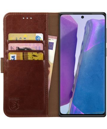 Rosso Element Galaxy Note 20 Hoesje Book Cover Wallet Case Bruin Hoesjes