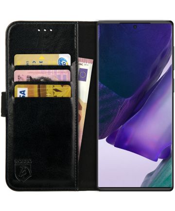 Rosso Element Galaxy Note 20 Ultra Hoesje Book Cover Wallet Case Zwart Hoesjes
