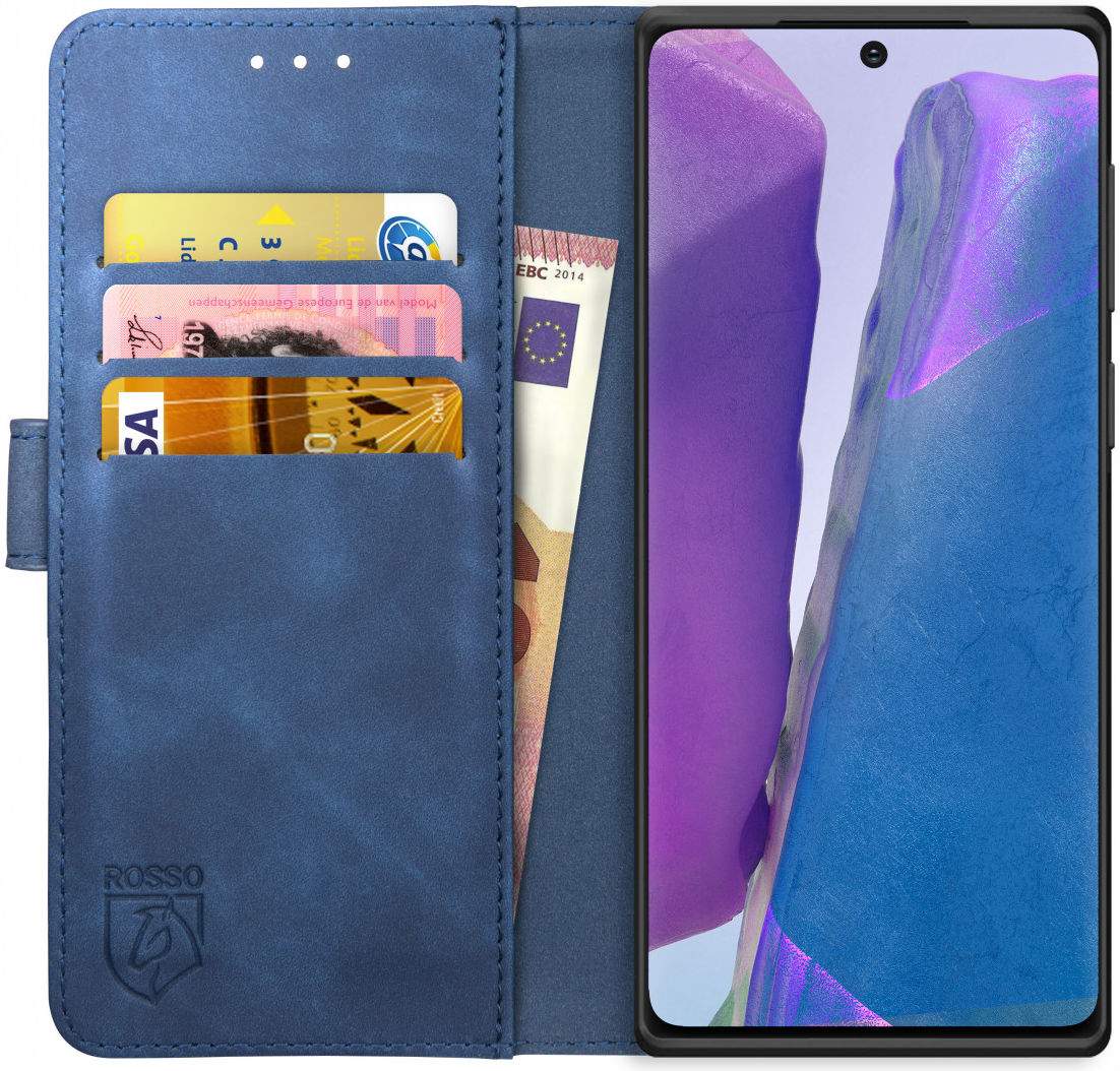 Rosso Element Galaxy Note 20 Hoesje Book Cover Wallet Case Blauw afbeelding 1