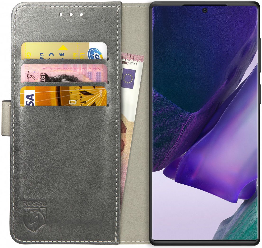 Rosso Element Galaxy Note 20 Ultra Hoesje Book Cover Wallet Case Grijs afbeelding 1