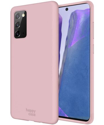 HappyCase Samsung Galaxy Note 20 Siliconen Back Cover Hoesje Roze Hoesjes
