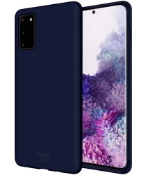 HappyCase Samsung Note 20 Siliconen Back Cover Hoesje Donkerblauw
