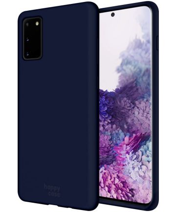 HappyCase Samsung Note 20 Siliconen Back Cover Hoesje Donkerblauw Hoesjes