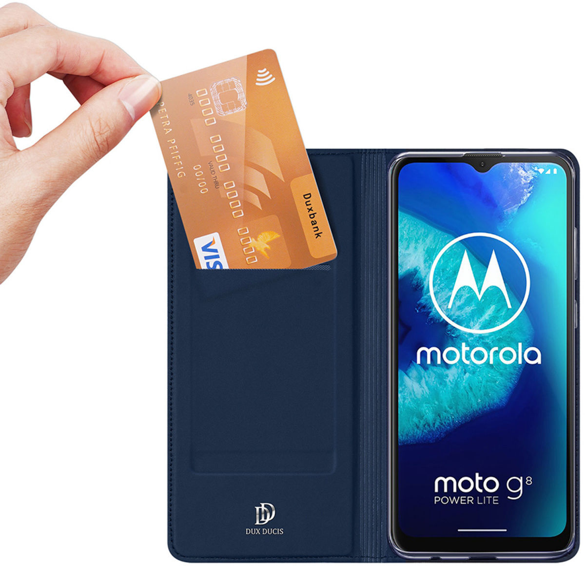 Dux Ducis Skin Pro Series Motorola Moto G8 Power Lite Hoesje Blauw afbeelding 2