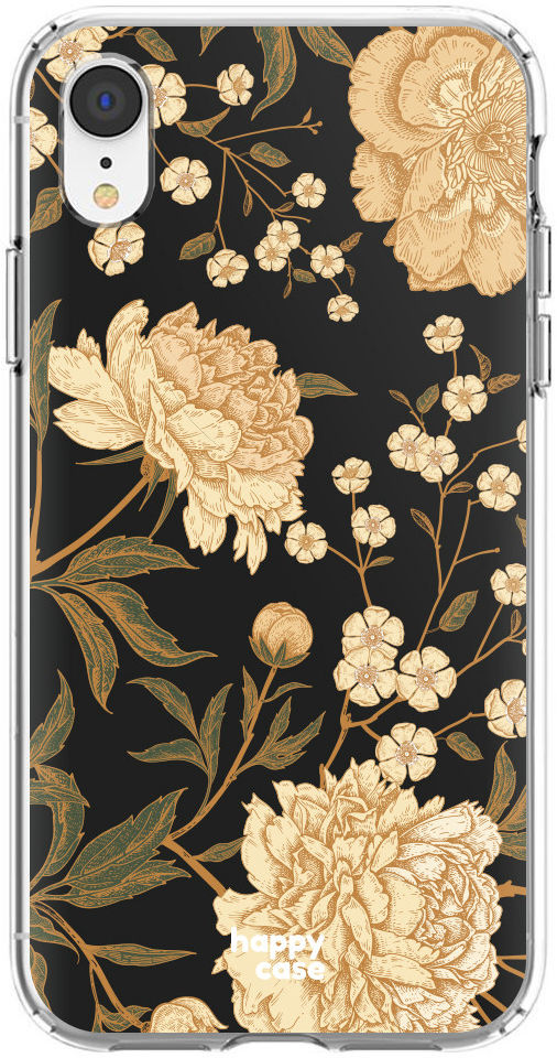 HappyCase Apple iPhone XR Hoesje Flexibel TPU Gele Rozen Print afbeelding 1