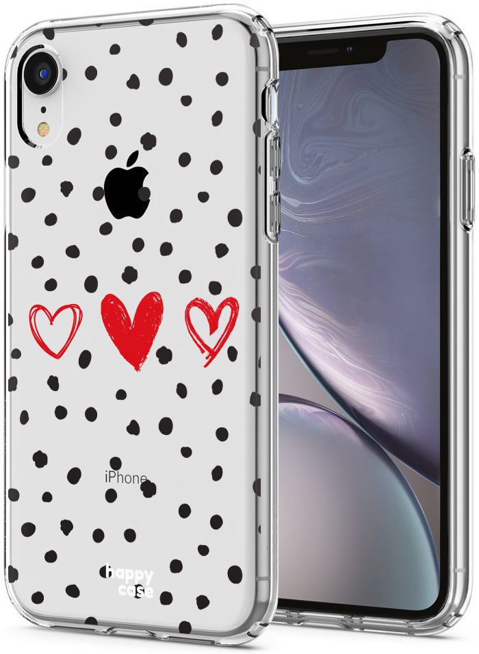 HappyCase Apple iPhone XR Hoesje Flexibel TPU Stip Hartjes Print afbeelding 2