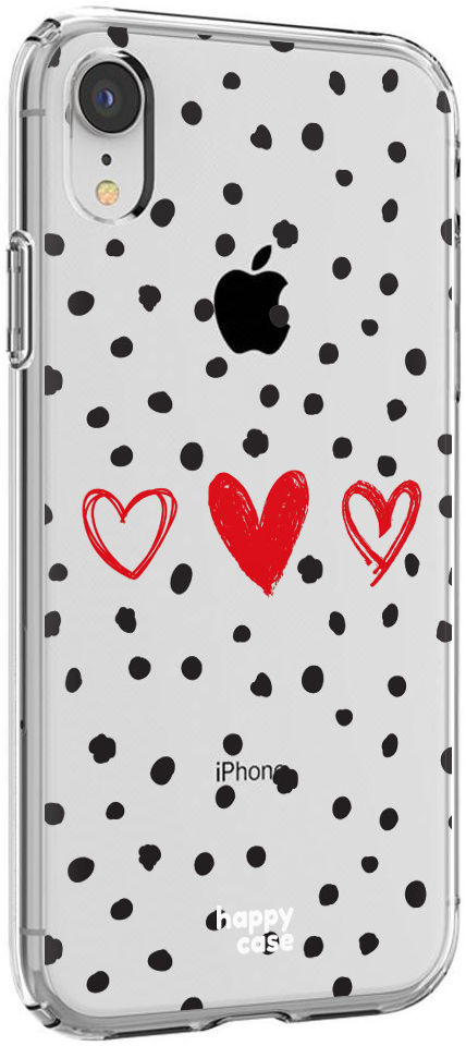 HappyCase Apple iPhone XR Hoesje Flexibel TPU Stip Hartjes Print afbeelding 5