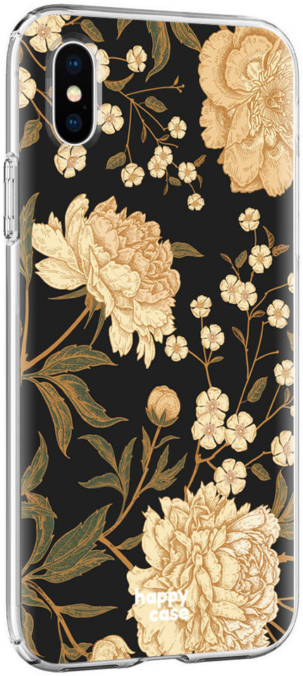 HappyCase Apple iPhone XS Flexibel TPU Hoesje Gele Rozen Print afbeelding 5