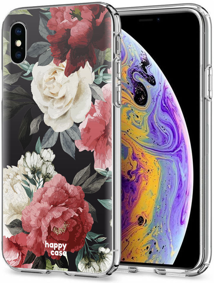 HappyCase Apple iPhone XS Flexibel TPU Hoesje Rozen Print afbeelding 2