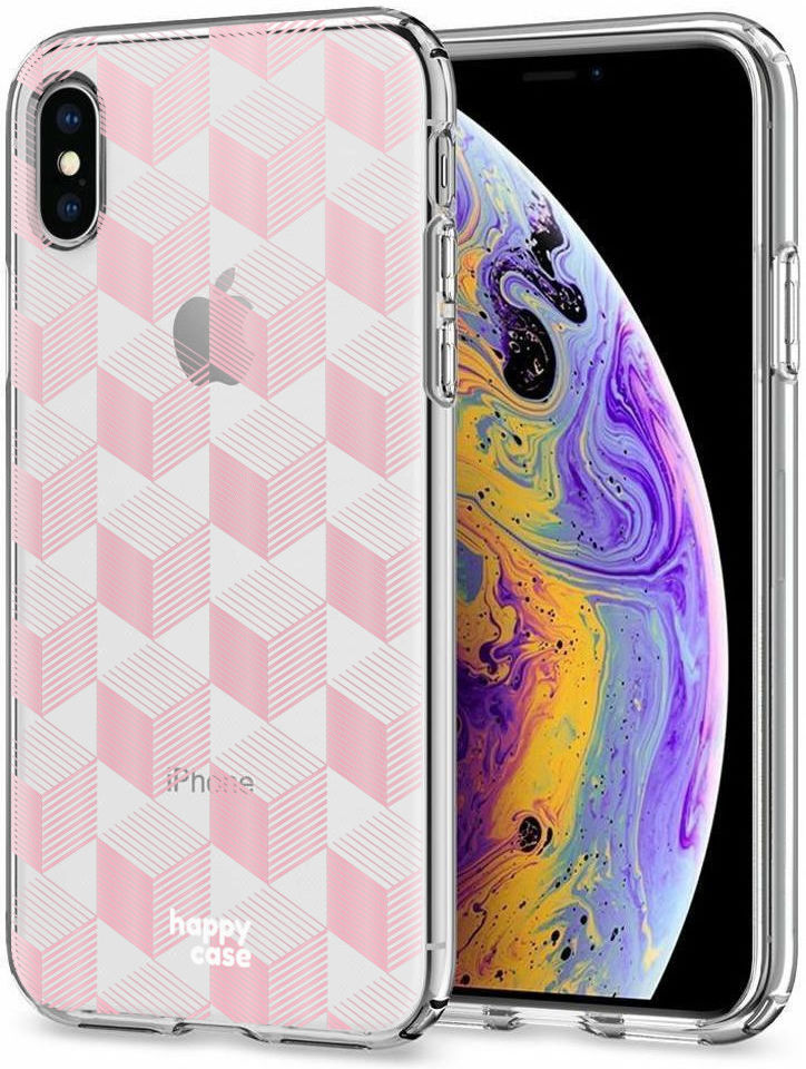 HappyCase Apple iPhone XS Flexibel TPU Hoesje Blokjes Print afbeelding 2