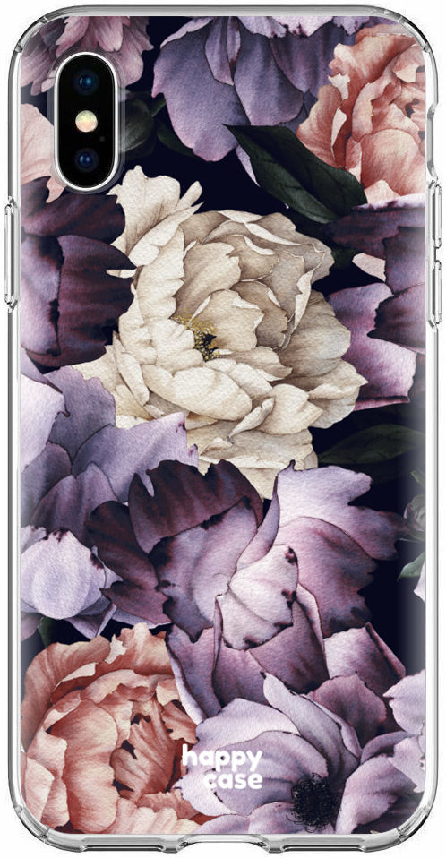 HappyCase Apple iPhone XS Flexibel TPU Hoesje Flower Print afbeelding 1