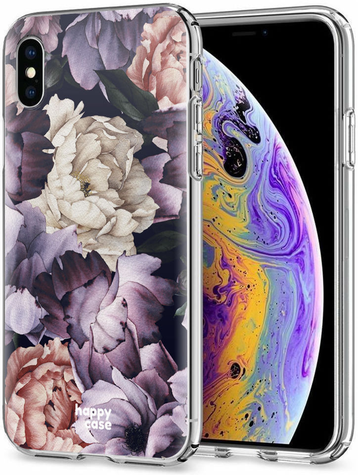 HappyCase Apple iPhone XS Flexibel TPU Hoesje Flower Print afbeelding 2