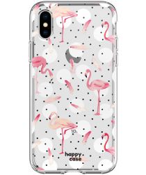 HappyCase Apple iPhone XS Flexibel TPU Hoesje Flamingo Print