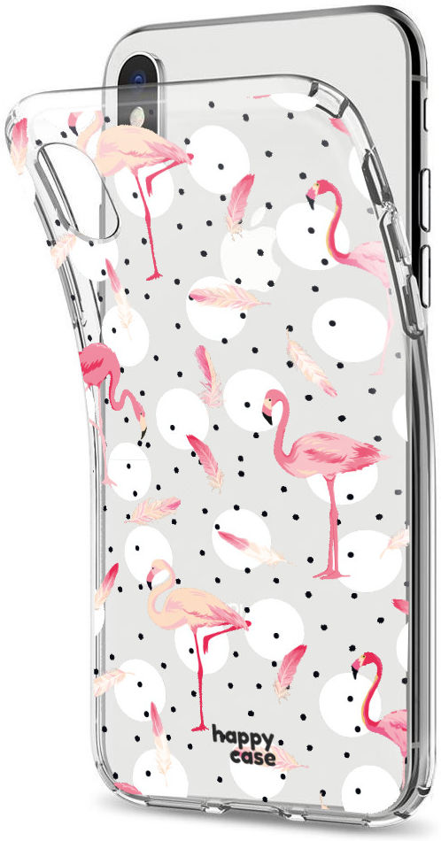 HappyCase Apple iPhone XS Flexibel TPU Hoesje Flamingo Print afbeelding 4