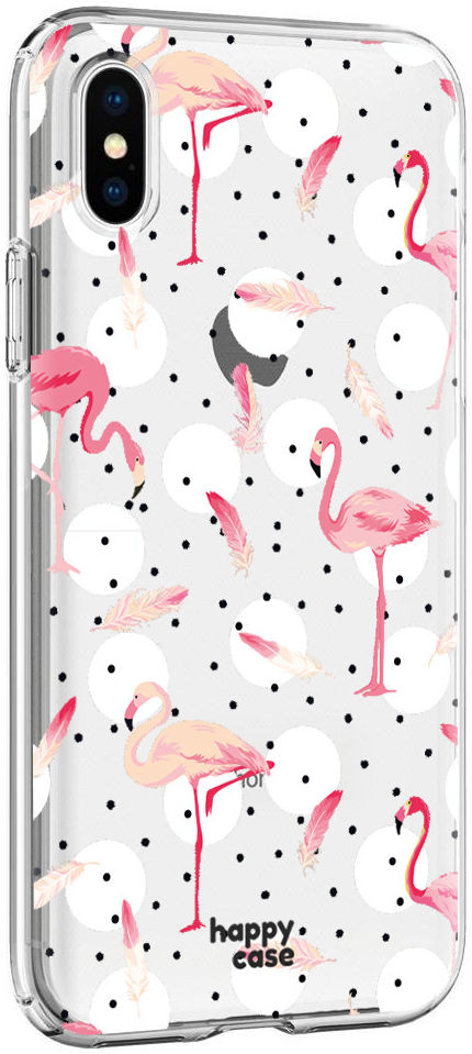 HappyCase Apple iPhone XS Flexibel TPU Hoesje Flamingo Print afbeelding 5