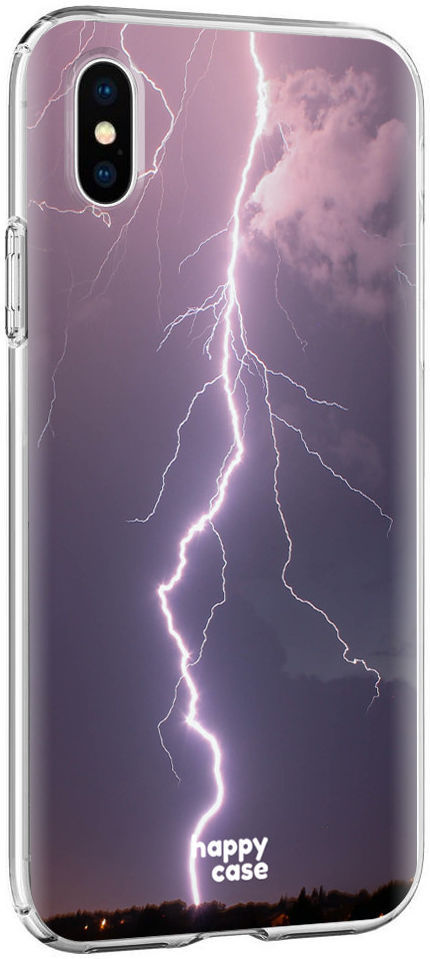 HappyCase Apple iPhone XS Flexibel TPU Hoesje Bliksem Print afbeelding 5
