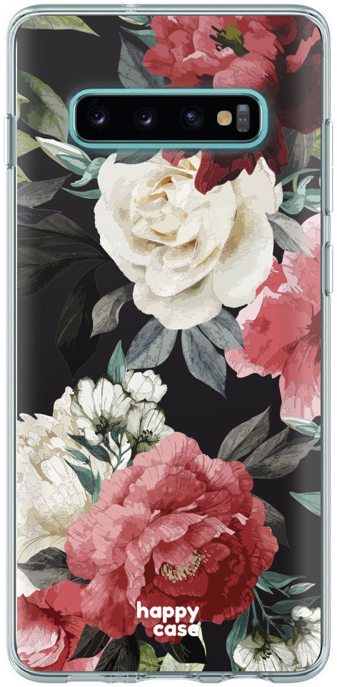 HappyCase Galaxy S10 Flexibel TPU Hoesje Rozen Print afbeelding 1