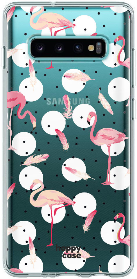 HappyCase Galaxy S10 Flexibel TPU Hoesje Flamingo Print afbeelding 1