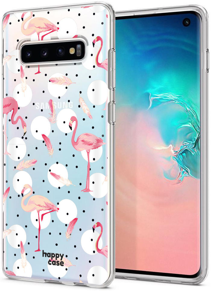 HappyCase Galaxy S10 Flexibel TPU Hoesje Flamingo Print afbeelding 5