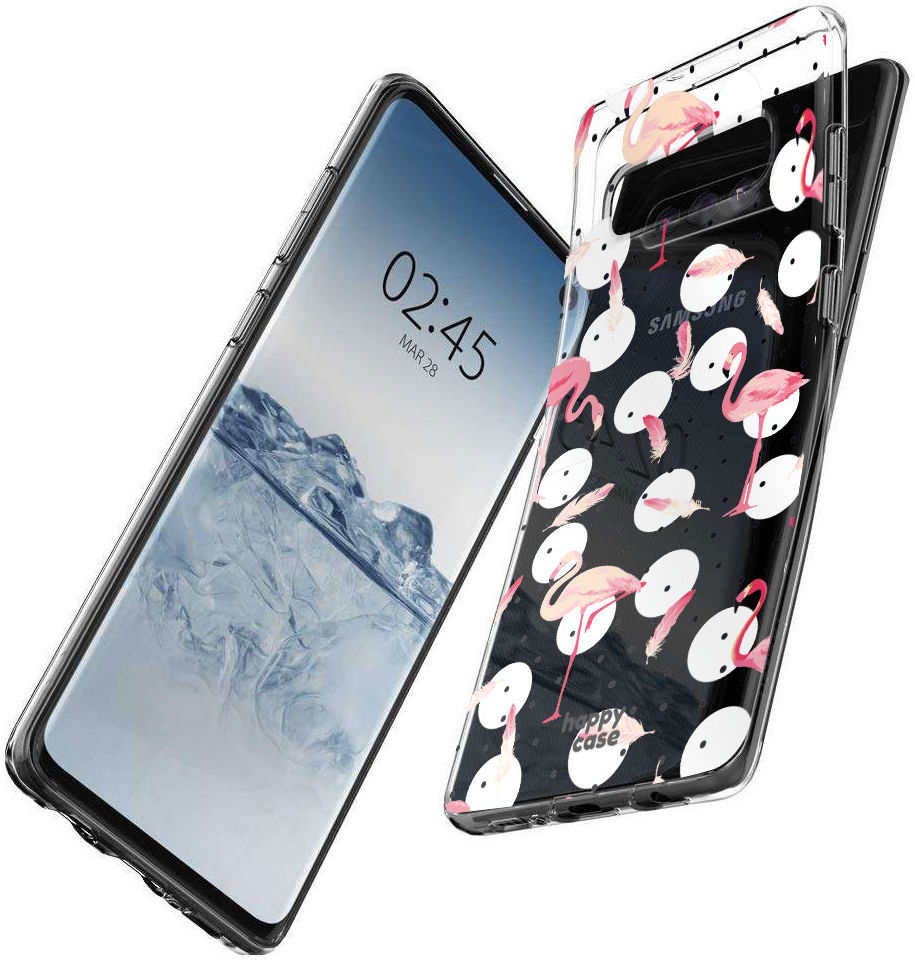 HappyCase Galaxy S10 Flexibel TPU Hoesje Flamingo Print afbeelding 4